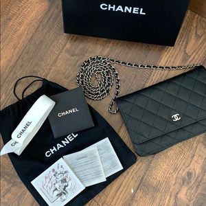 Black Chanel Wallet On Chain SHW Made In France